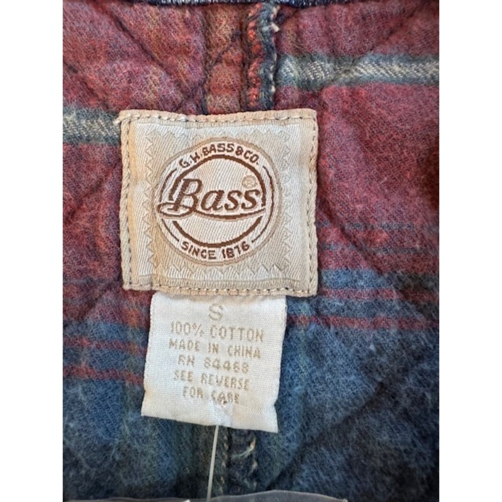 Vintage BASS Womens SML Denim &‎ Red Plaid Jean Vest NEW w/Tags - Picture 3 of 8